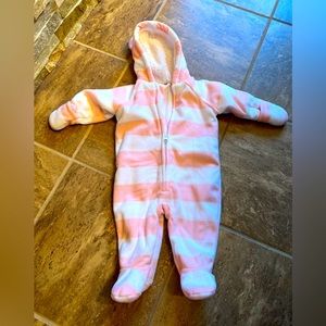 3-6 Month Fleece Snowsuit Girl